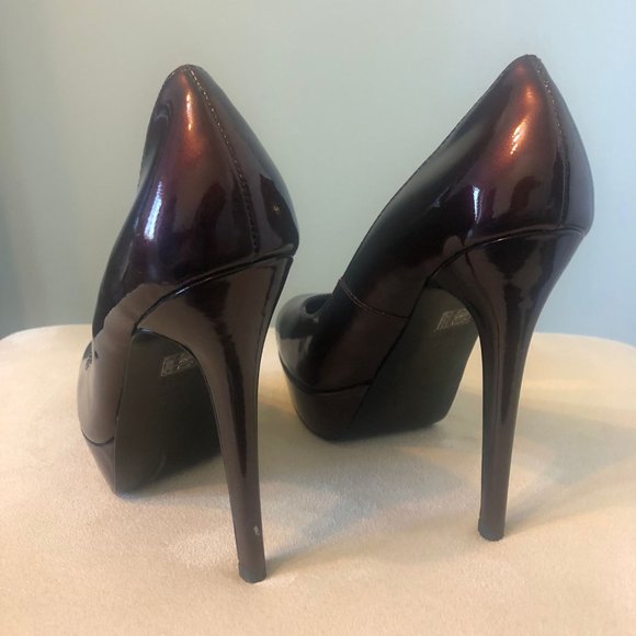 Browns Shoes Maroon 5 Inch High Heels Size 5.5 - Picture 3 of 3